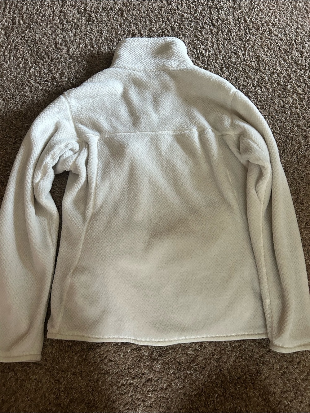 White Patagonia Fleece Snap Up 1/4 Zip Pullover- Medium - Picture 4 of 4